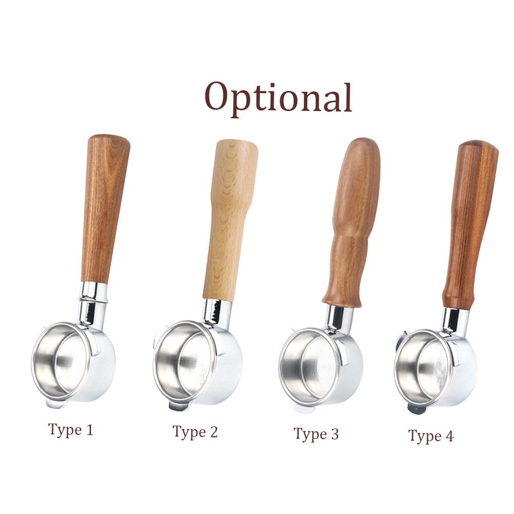 54mm Coffee Bottomless Portafilter with Filter Basket & Wooden Handle Replacement for   880/870/850 Coffee NaMachine Tool Reusable Alloy Filter