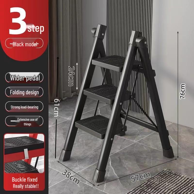 Multifunctional Folding Telescopic Indoor A-Frame Ladder, Portable 4-Step Household Climbing Ladder