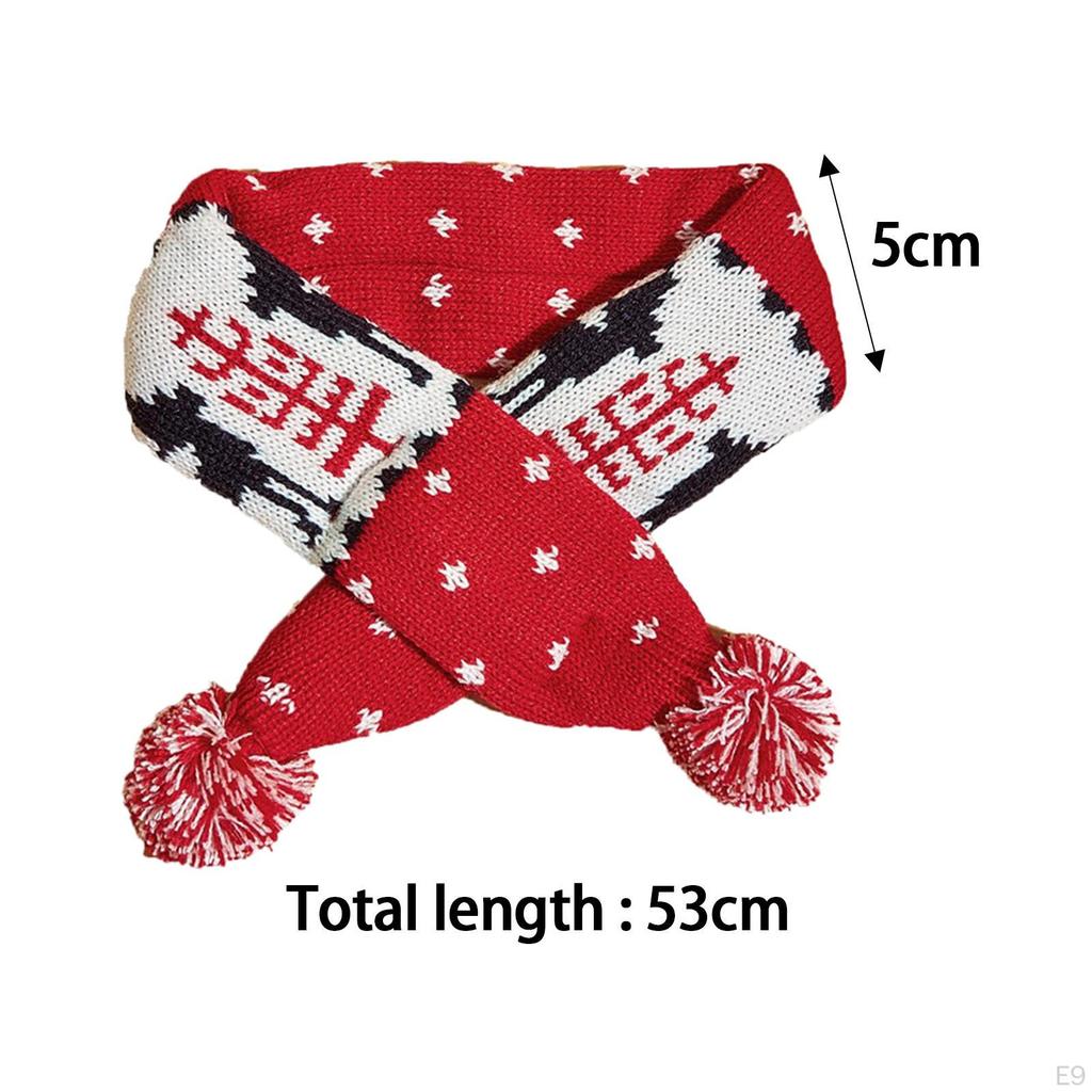 Christmas Dog Cat Santa Scarf Xmas Pet Knitted Winter Neck Warmer Costume for Puppy