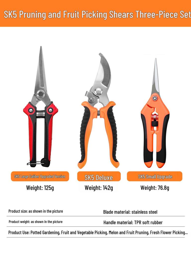 Pruning Shears: Multi-Use Garden, Grape, & Floral Scissors for Fruit Trees & Landscaping
