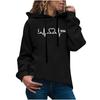 Women's Fashion Casual Fun Print Hooded Sweatshirt Loose Sports Tops Pullover