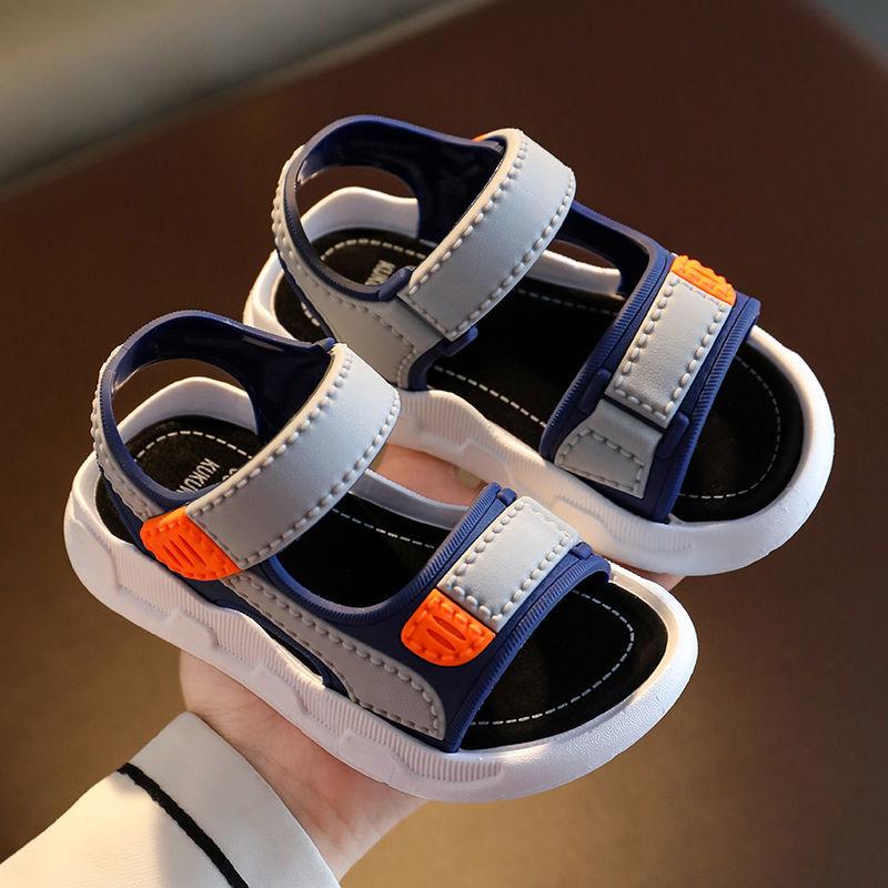 Children's Summer Boys Leather Sandals Baby Shoes Kids Flat Child Beach Shoes Sports Soft Non-slip Casual Toddler Sandals