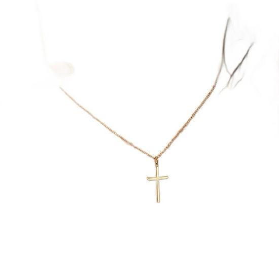 European-American Retro Geometric Cross Pendant Necklace for Women