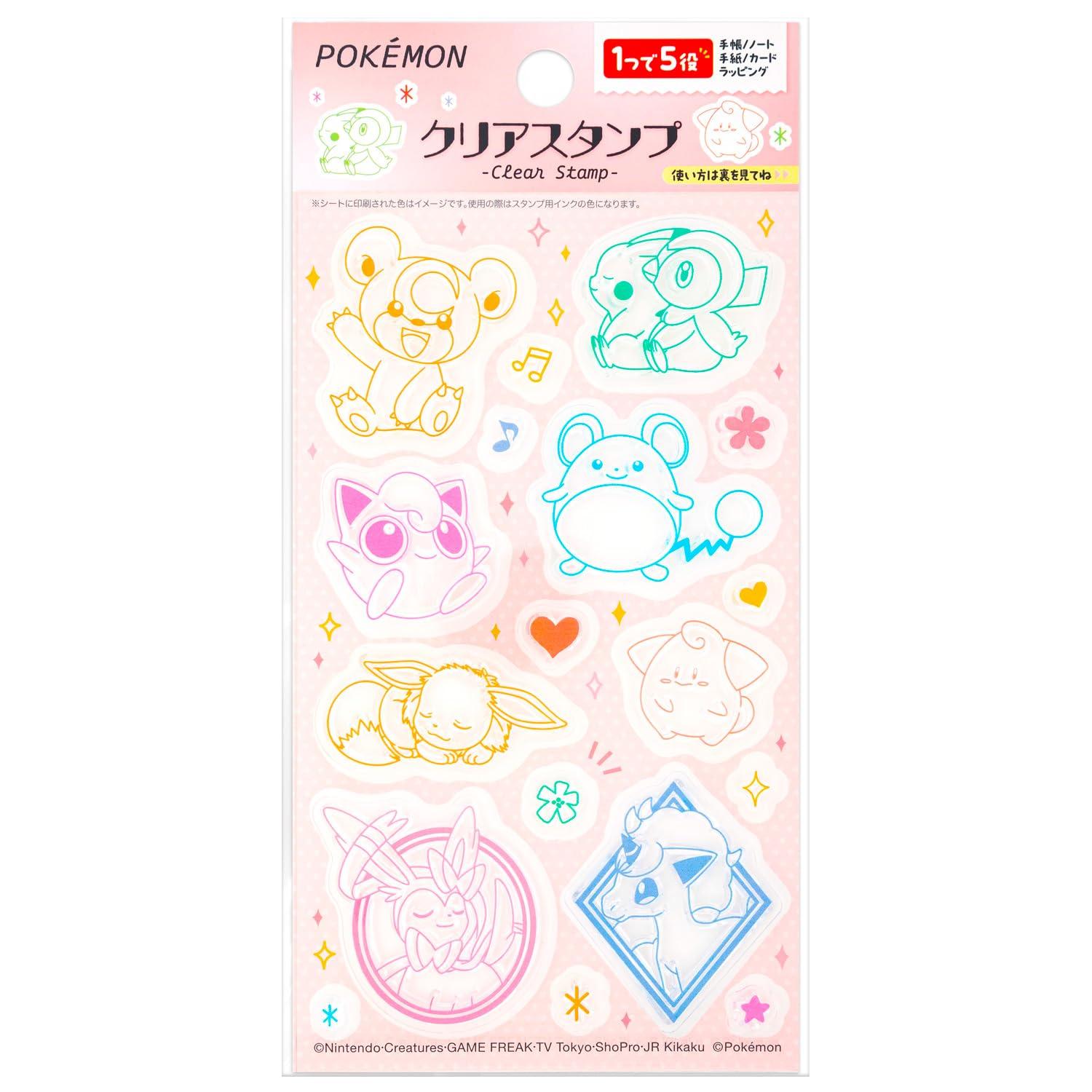 Showa Note Pokemon Stamp Clear Stamp F Pattern Marill 293729006 Eevee, Pooh, Jigglypuff,