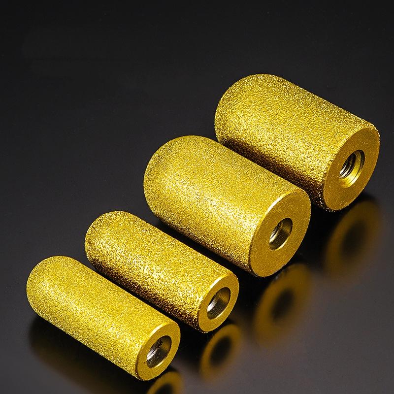 M10 Diamond Brazed Backwater Grinding Wheel Finger Bit Milling Cutter Trimming Abrasive Round Head for Dressing Quartz Stone