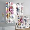 2 Stück Ganzjahres Universal Bunt Floral Blumen Romantisch Floral Digital Bedruckte Vorhänge Stangentasche Vorhang Wohnzimmer Dekor