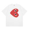 Japanese trendy brand heart-print short-sleeve T-shirt, unisex loose couple's summer casual daily versatile top