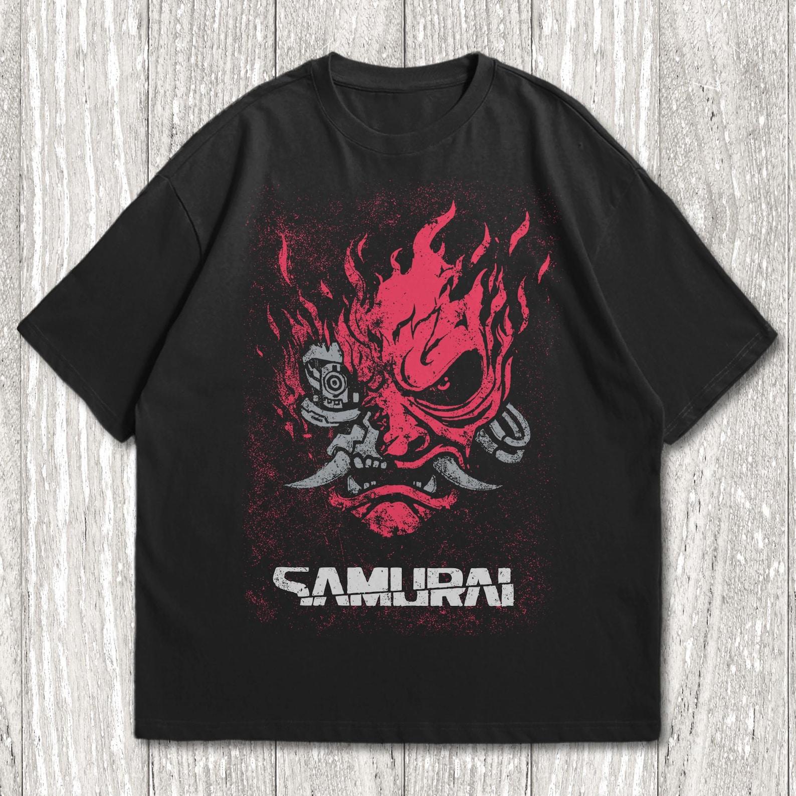 Cyberpunk Samurai Shirt, Anime T-Shirt, Oni mask Shirt, Anime Shirt, Manga Anime T-Shirt, Special T-Shirt, Graphic Anime Tee, XL