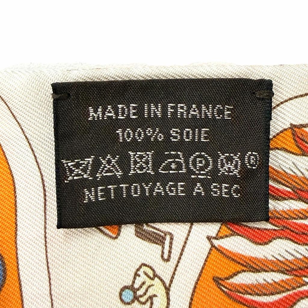 Excellent HERMES scarf Twilly Exposition Universelle Orange silk Women Used
