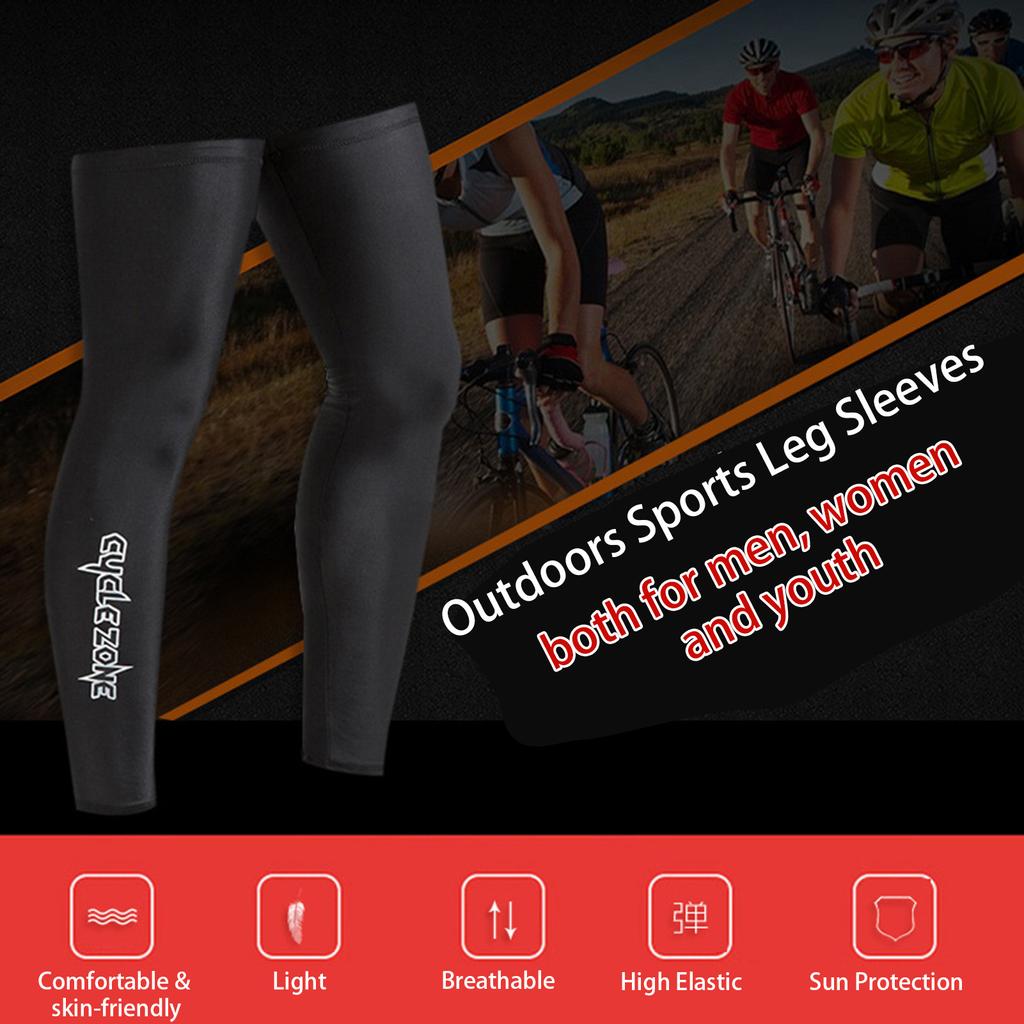 1 Pair Unisex Long Leg Sleeves Summer Sun Protection Leg Cover for Bike Cycle Hiking Running