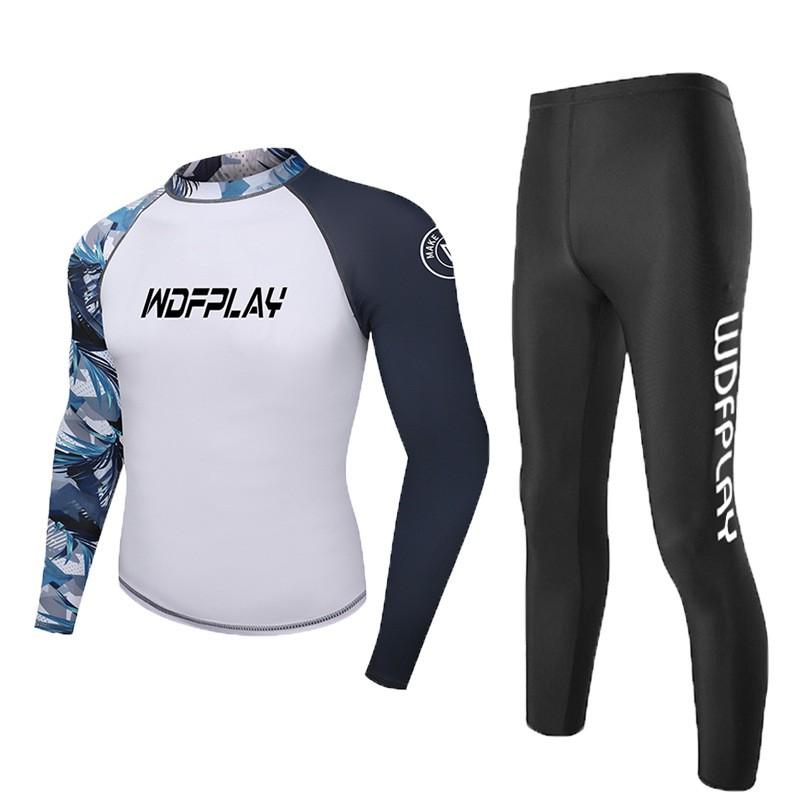 Mens UV Protection Rash Guard Set Quick Dry Swimwear Diving Surfing Jellyfish Defense Water Sports