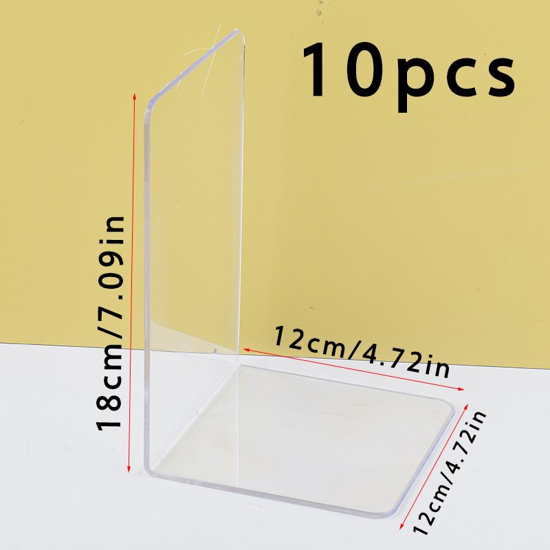

10pcs of Acrylic Bookends for Desktop Bookshelves, Suitable for Both Office And Home Use. Desk Book Organizers, Decorations чистый