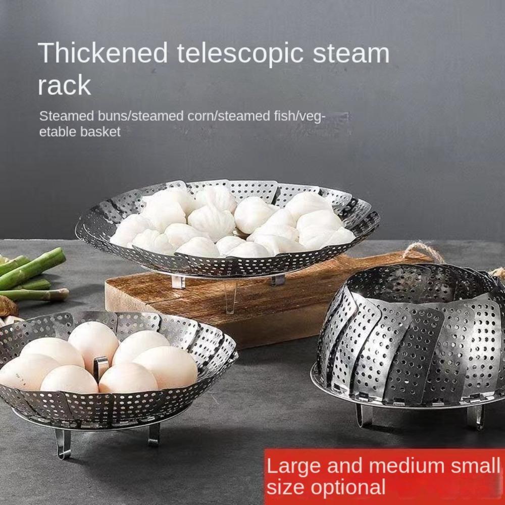 Retractable Steamer Rack Multifunctional Steamer Plate Meat Steaming Tray  Food Steamer Basket