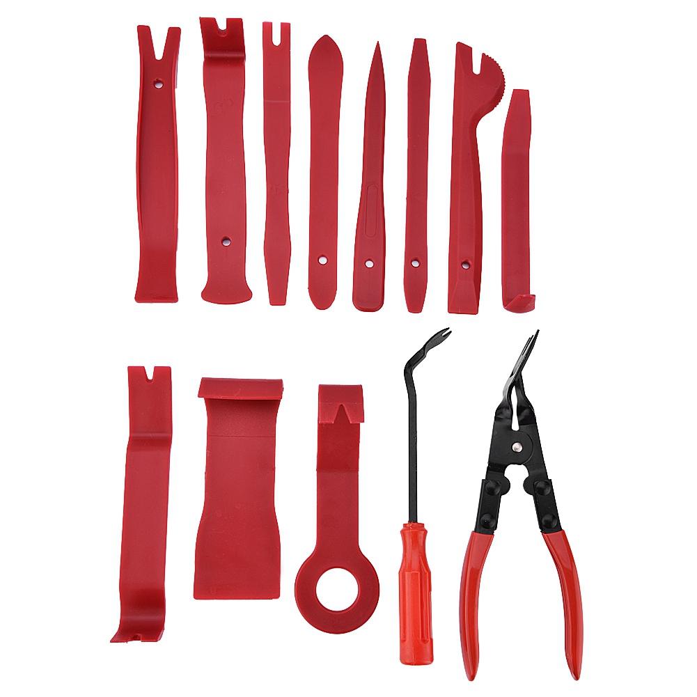 13Pcs Universal Car Door Panel Trim Dashboard Clips Pliers Fastener Removal Tools Kit