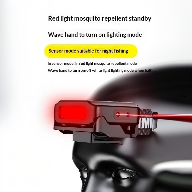 Intelligent Charging Induction Headlamp Fishing Hat Clip Light Outdoor Red Light Headlamp Charging Portable Hat Clip Light