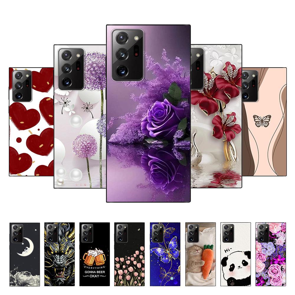 Pro Samsung Galaxy Note 20 Ultra Pouzdro Barevně Malované Měkký Tekutý Silikonový Kryt Telefonu Pro Pouzdra Samsung Galaxy Note 20 Note20