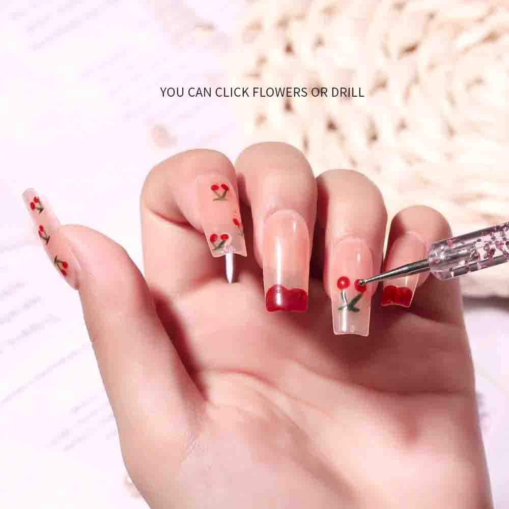 5Pcs UV Gel Nail Art Dotting Pen Acrylic Handle Rhinestone Brush Decororation Nail Art Maincure Tools