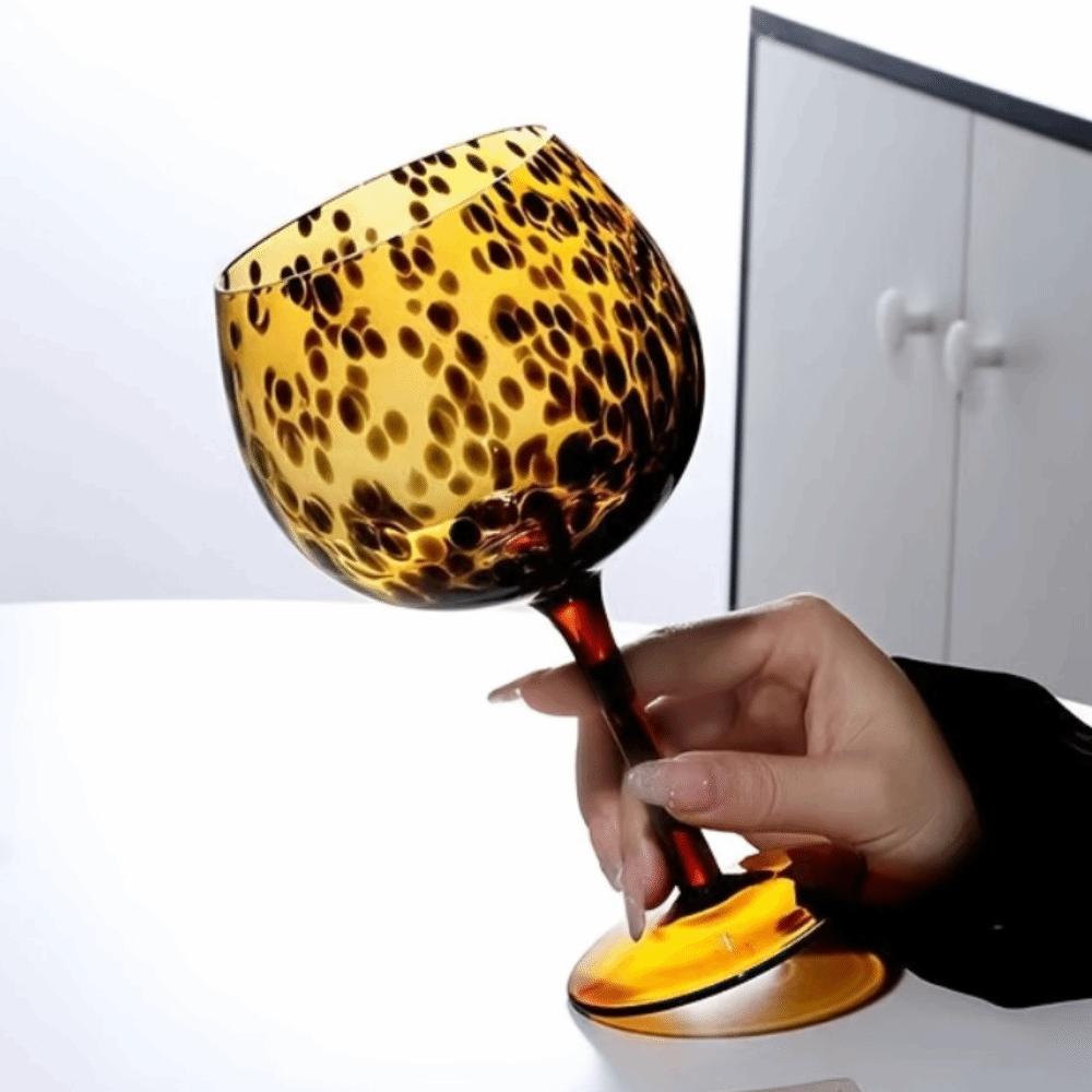 Glass Leopard Spot Highball Glass Art Style Water Cup Creative Drink Cup Dinning Table