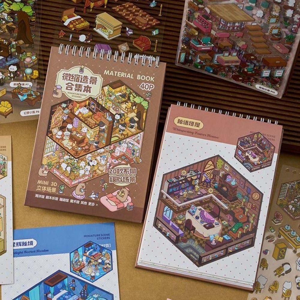 Dream Town 4.0 Series Scene Sticker Book Landscape Stickers Cottages Quiet Book  Scrapbooking