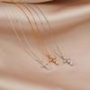 S925 Silver Zircon Cross Pendants Necklaces Light Gothic Cross Pendant Chain Fashion Jewelry for Women Charms SL22