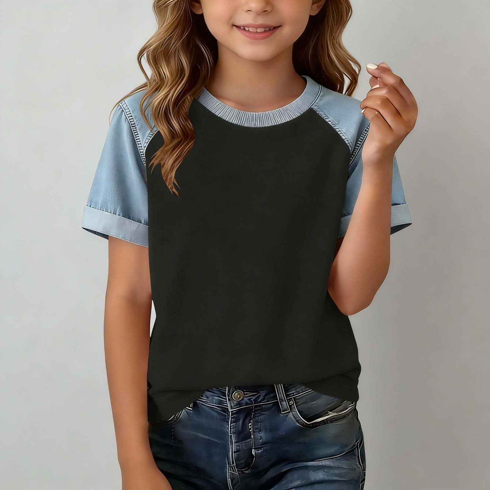 Girls Summer Outfits Shirts And Shorts 2 Piece Clothing Sets  Spring Outfits Teen Girls Athletic Shorts Sets 110 чёрный