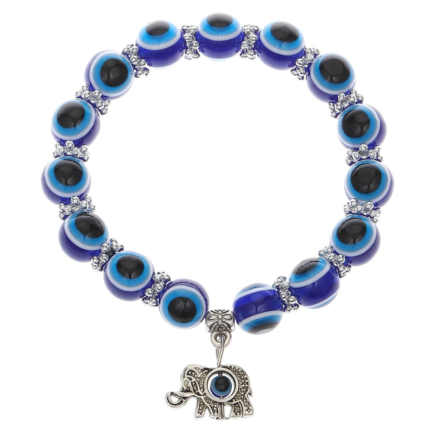 

Blue Eyes Colorblock Bead Bracelet One Size