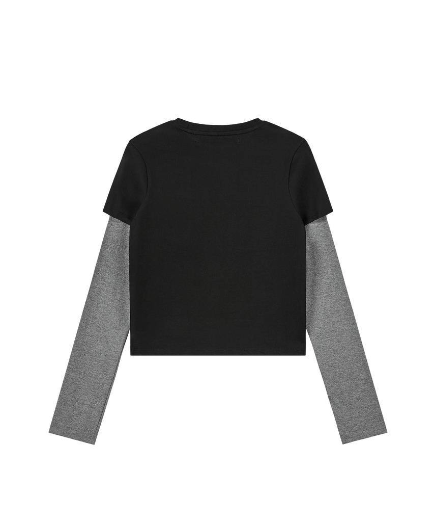 REST&RECREATION Layered Sleeve Top - Black