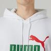Men's PUMA Letter Print Fleece-Lined Hoodie in White