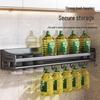 Wall-Mounted Kitchen Storage Rack: Multi-Function Chopstick Holder & Seasoning Organizer, Punch-Free Installation.
