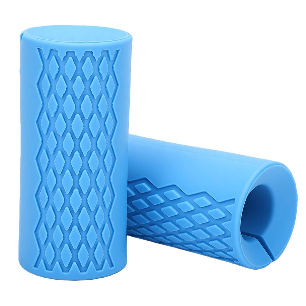 2PCS Barbell Grips Silicone   Thick Prevent Slip Dumbbell Grip for Gym Weightlifting Black
