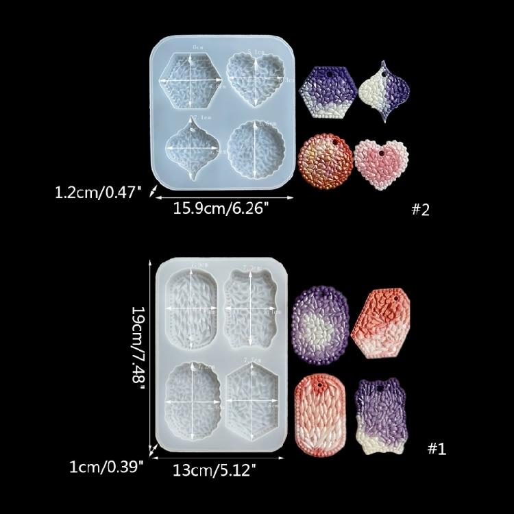 Circle Heart Pentagon Listing Silicone Pendant Molds for Home Decor Jewelry Tool