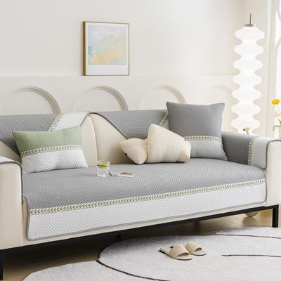 Summer Ice Silk Couch Cushion Simplicity Splicing Sofa Cover Antislip Ice Sensation Sofa Cover Solid Color Cool Feeling Sofa Mat