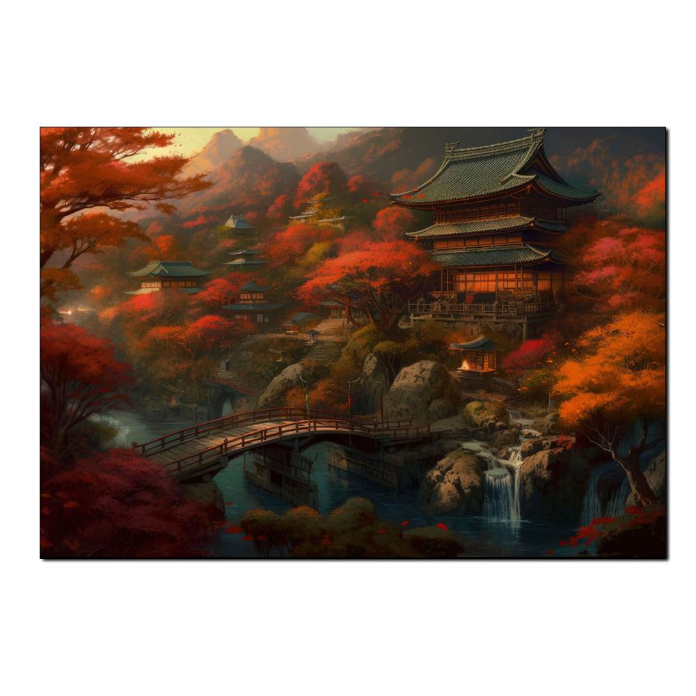 Japanese Landscape Poster Canvas Painting Print Wall Art Picture Bar Cafe Vintage Home Room Decor Aesthetic Mural Gift Frameless