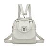 Multifunctional Shoulder Bag Women's Soft Leather Backpack Solid Color Shoulder Bag