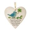 Heart Shaped Sea Glass Friendship Decor Sea Glass Bird And Four Leaf Clover Heart Ornament for Xmas Tree Friendship Keepsake for Best Friends