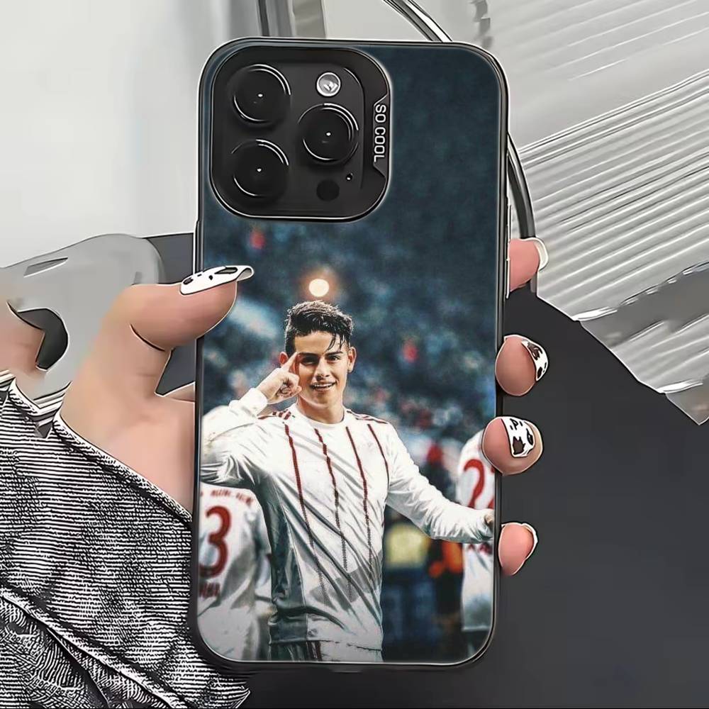 Football J-James Rodriguez Phone Case For iPhone 17,16,15,14,13,12,11 Plus,Pro Max,XS,Colorful Silver Black Cover