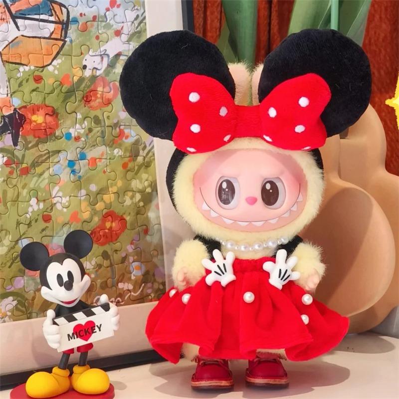 15 17cm For Labubu Doll Disney Goofy Winnie Mickey Minnie Mouse Outfit Clothes Plush Stitch Tigger Cosplay Clothing Accessories