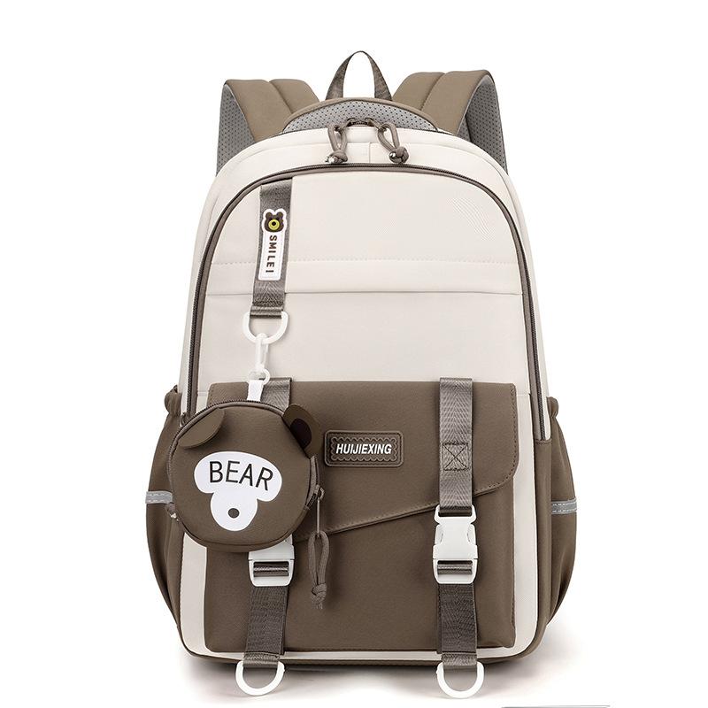 Contrasting colors cute schoolbag female new primary and secondary school students grade 3 to 6 high-value backpack