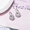 Luxury Romantic Love Heart Hoop Earrings For Women Zincon Crystal Geometric Gold Color Elegant Wedding Bride Earrings Jewelry
