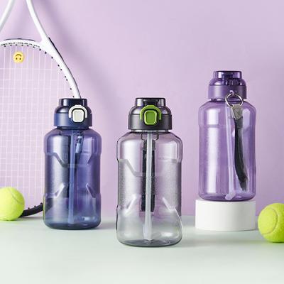 Copo de plástico de grande capacidade, chaleira esportiva para exercícios, garrafa de água, copo prático, atacado, barril antiqueda com alça.