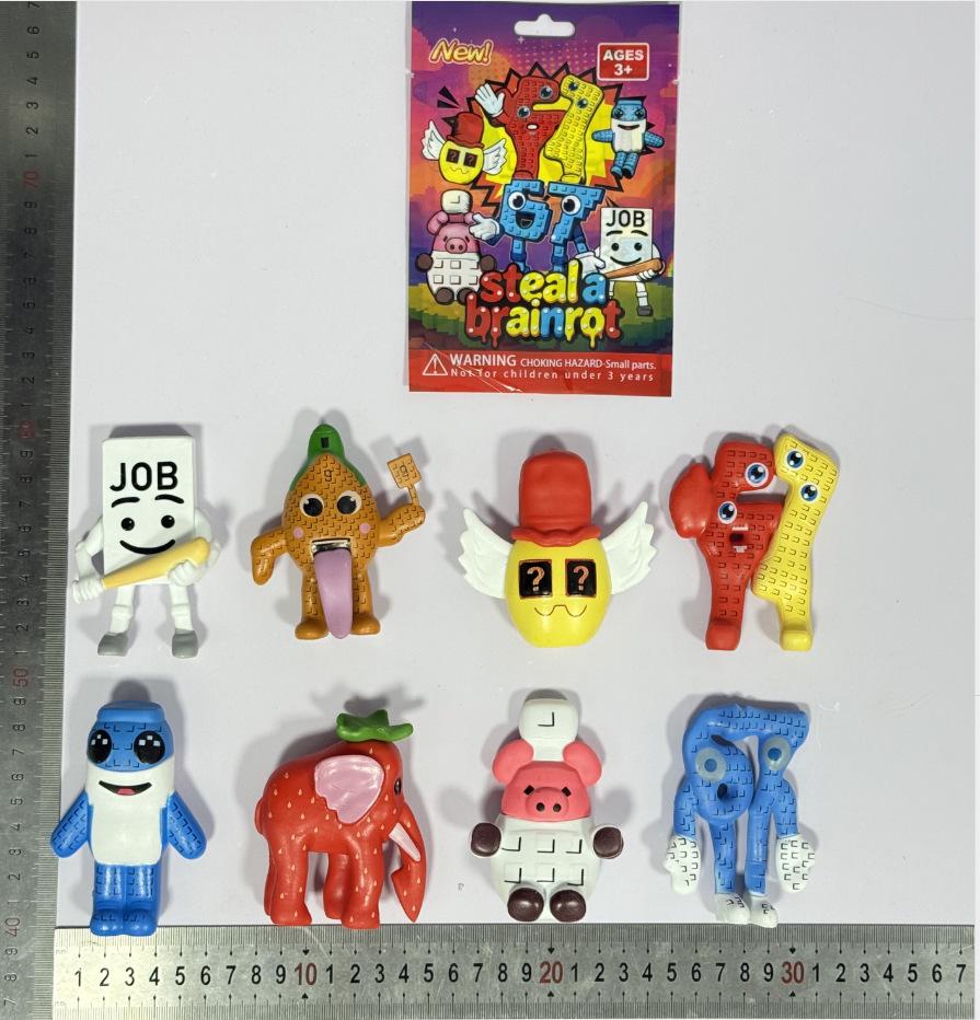 Cross-border 3.5-inch Brain Rot Game Plush Toy Ornament, 8 Styles Blind Bag.