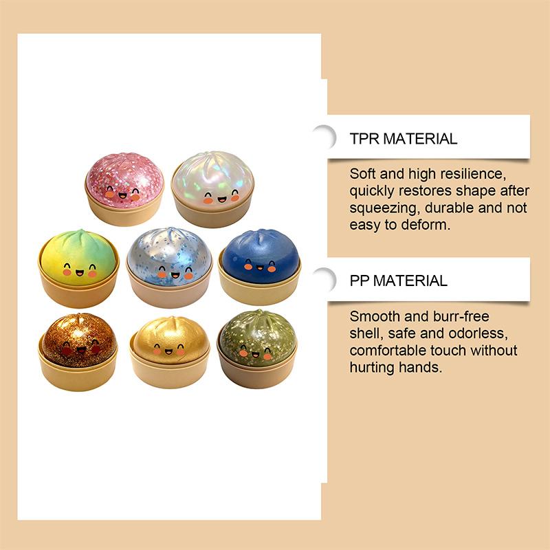 Simulation Flash Dumpling Steamer Bun Ornament Slow Rebound Soft Pinch Decompression Office Home Decor Kids Adults Birthday Gift
