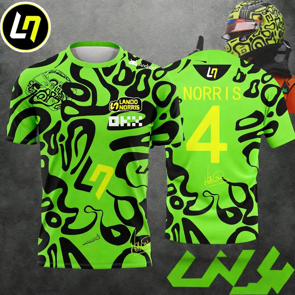 Camisetas de Carreras para Hombre y Mujer - Piloto #1 Lando Norris y Piloto #81 Piastri Tops para Fans Deportivos Casual de Manga Corta