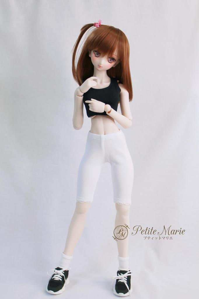 [[Petite Marie] 13 DD Compatible 34 Length Lace-Trimmed Leggings White Tights Fitness Pants Daily Pants Casual Pants 60cm Doll BJD Doll Clothes