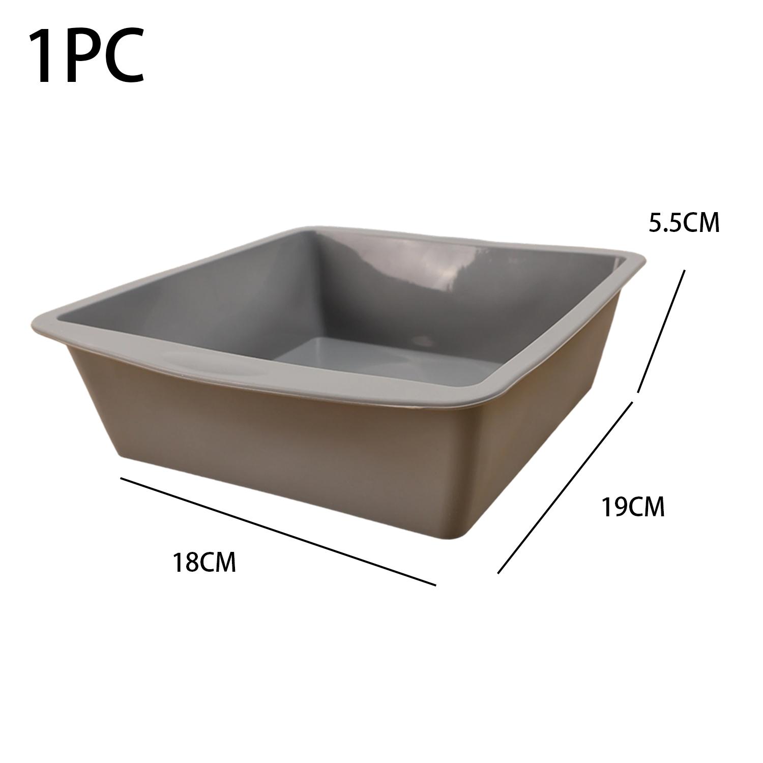 

4/1Pcs Baking Silicone Cake Mold Non-Stick Square Cake Plate Toast Mould for DIY Household Kitchen Oven Baking Tray 5 Colors 1PC серый