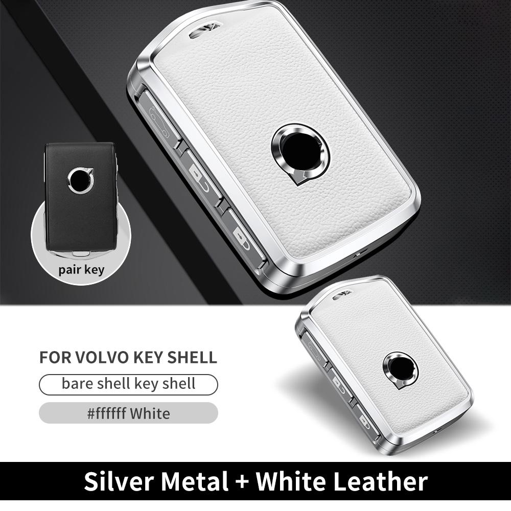 

Metal Leather Car Remote Key Case Cover Shell For Volvo XC60 XC40 XC90 S90 V60 S60 V90 2010-2022 Holder Protector Fob Keychain