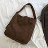 Vintage Corduroy Shoulder Bag With Large Capacity Handbag Casual Underarm Bucket Bags For Travel School And Shopping