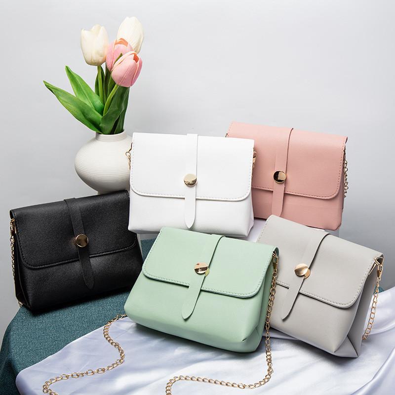 2022 Cute Ladies Bag Sweet Pu Shoulder Crossbody Bag Candy Color Mini Square Bag