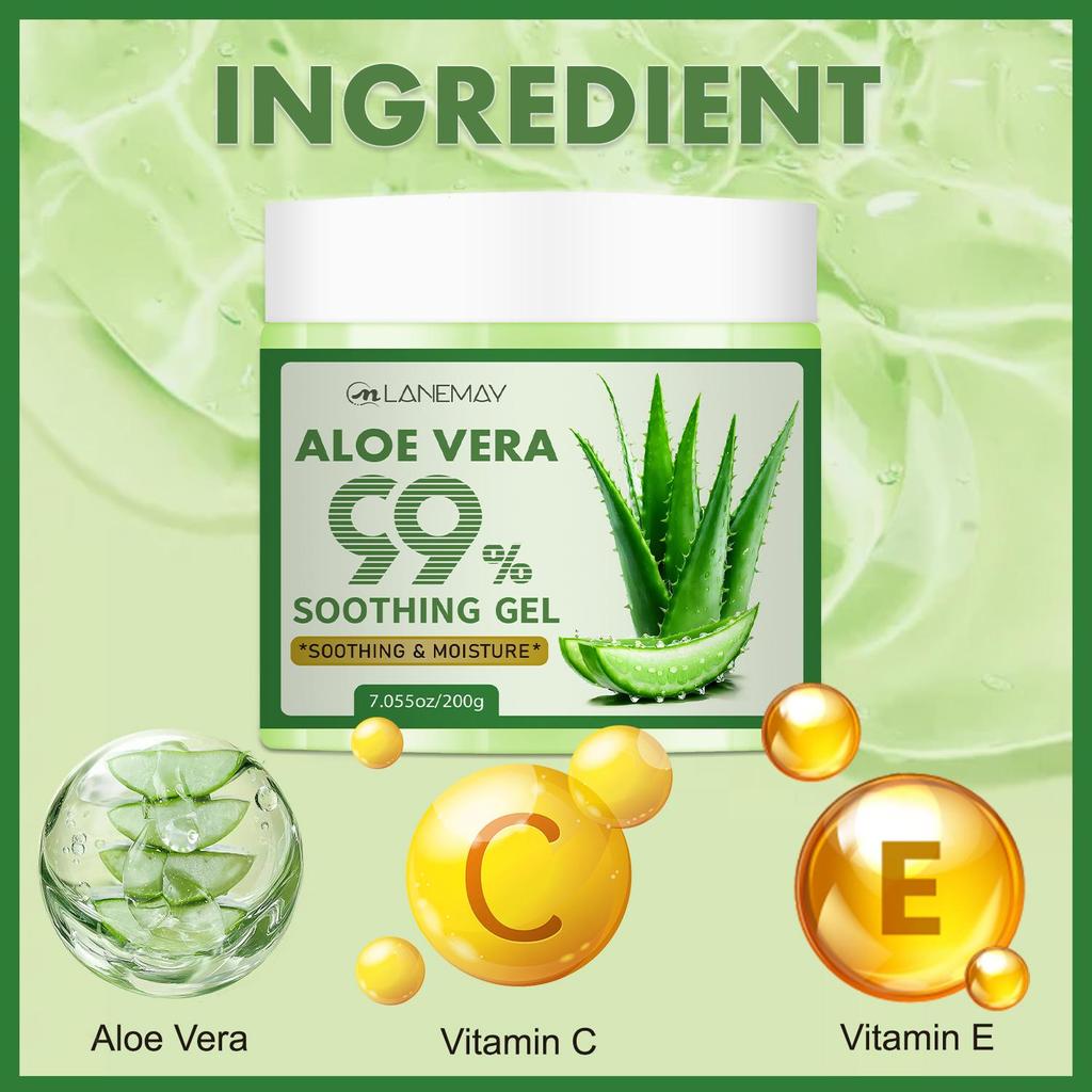 99% Aloe Vera Soothing Gel - Soothes and Nourishes Skin, Facial Moisturizer for Sensitive Skin, Oil-Free Daily Moisturizing Gel,200g