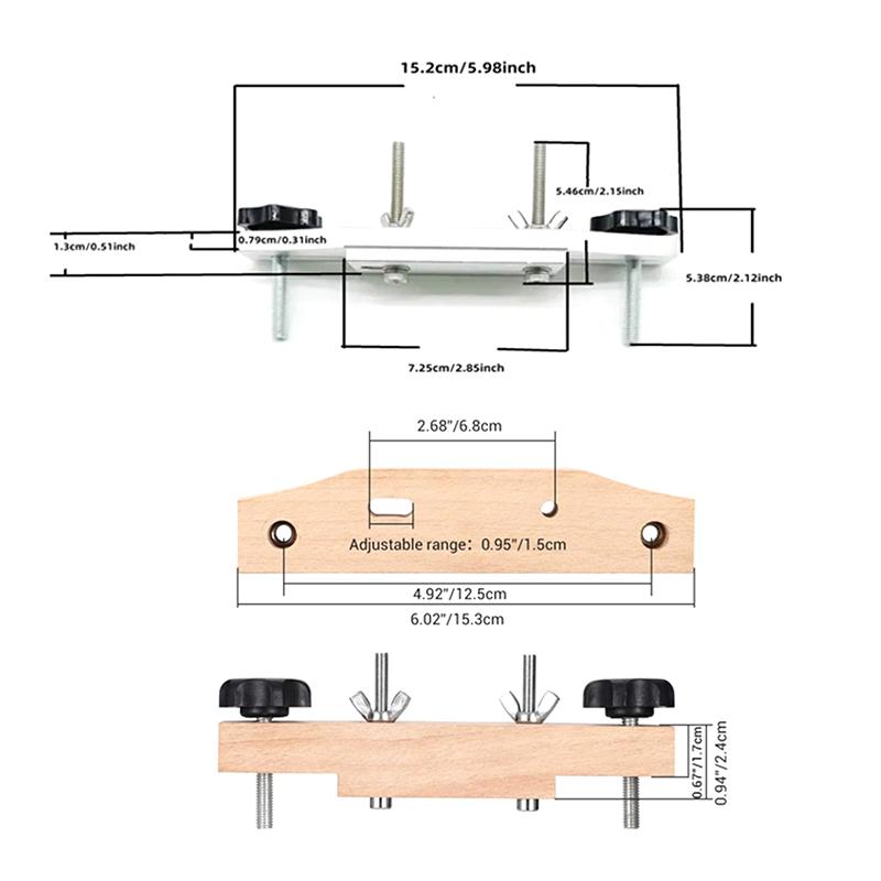 Gitarrenbrückenklemme Gitarrenbauer Reparaturwerkzeug mit L-Schlüssel Holzklötzen Gitarrenersatzwerkzeug Klassische Gitarrenbrücke Werkzeug Hand